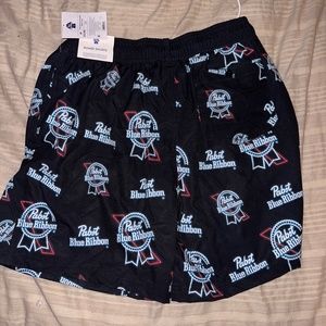 Pabst blue ribbon beer board shorts